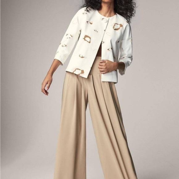 Massimo Dutti Jackets & Blazers - Massimo Dutti White Cream/TAN Single Button Cotton Blazer Jacket SIZE 8